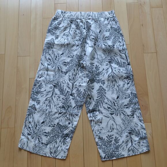 Tahari Linen Wide Leg Pants Size Large Print - Picture 4 of 4